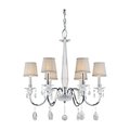 Forte Six Light Chrome Fabric Shade Up Chandelier 770454